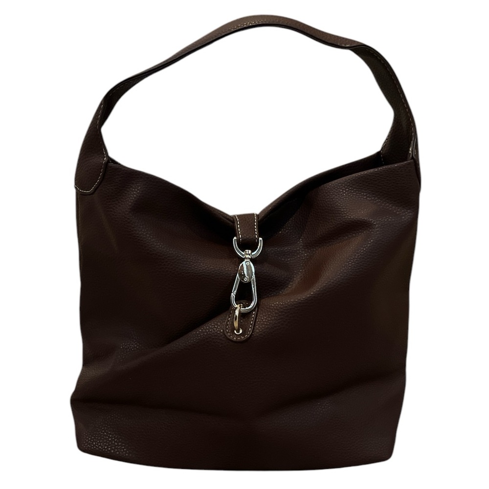 Brown bucket bag purse